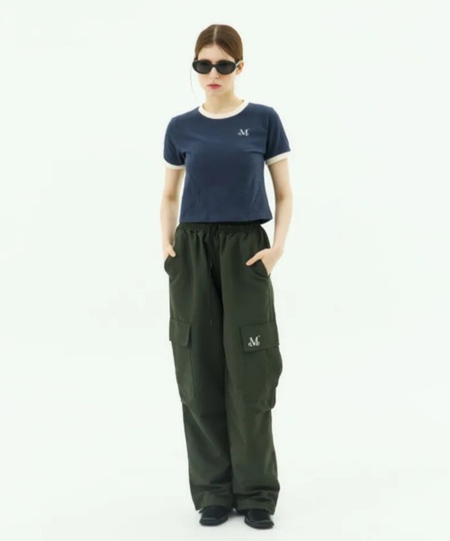 MUCENT（ムセント）の「【日本未発売/WEB限定】MUCENT(ムセント)/バックロゴ 配色 リングカラー クロップド 半袖 Tシャツ/RINGER HALF T（Tシャツ/カットソー・レディース・ホワイト/ネイビー/ブラック・FREE）」の19枚目の写真