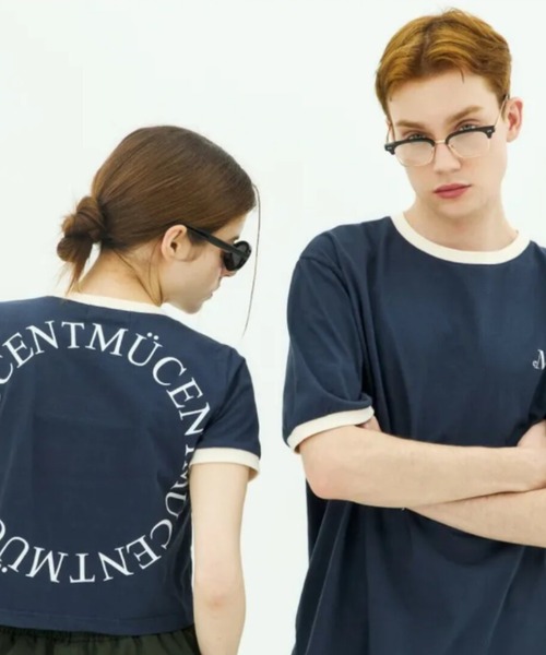MUCENT（ムセント）の「【日本未発売/WEB限定】MUCENT(ムセント)/バックロゴ 配色 リングカラー クロップド 半袖 Tシャツ/RINGER HALF T（Tシャツ/カットソー・レディース・ホワイト/ネイビー/ブラック・FREE）」の15枚目の写真