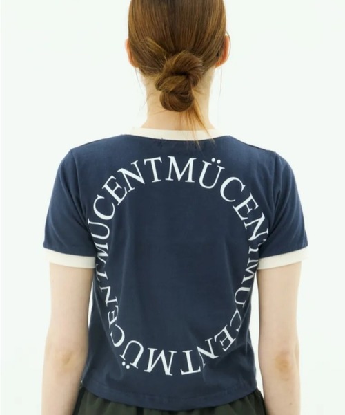 MUCENT（ムセント）の「【日本未発売/WEB限定】MUCENT(ムセント)/バックロゴ 配色 リングカラー クロップド 半袖 Tシャツ/RINGER HALF T（Tシャツ/カットソー・レディース・ホワイト/ネイビー/ブラック・FREE）」の14枚目の写真