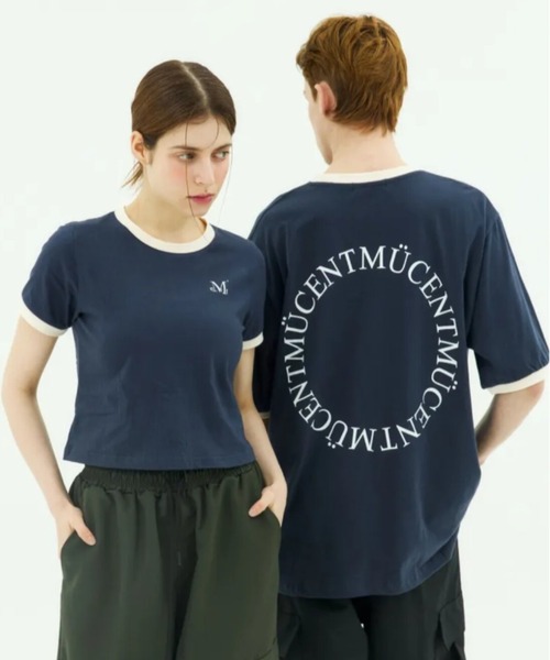 MUCENT（ムセント）の「【日本未発売/WEB限定】MUCENT(ムセント)/バックロゴ 配色 リングカラー クロップド 半袖 Tシャツ/RINGER HALF T（Tシャツ/カットソー・レディース・ホワイト/ネイビー/ブラック・FREE）」の16枚目の写真