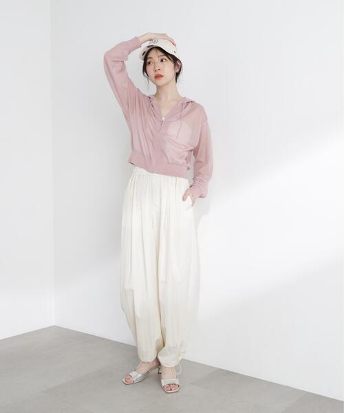 PROPORTION BODY DRESSING(プロポーションボディドレッシング)の「<a>シアーニットパーカー / 1216176500(パーカー・レディース・ピンク/ホワイト/ネイビー/イエロー・FREE)」の9枚目の写真