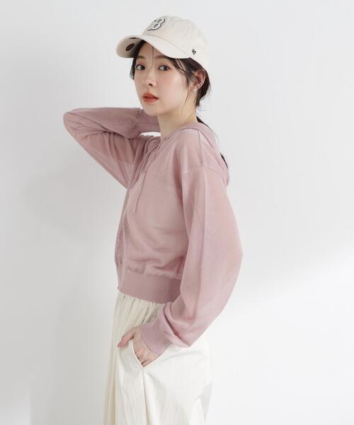 PROPORTION BODY DRESSING(プロポーションボディドレッシング)の「<a>シアーニットパーカー / 1216176500(パーカー・レディース・ピンク/ホワイト/ネイビー/イエロー・FREE)」の10枚目の写真