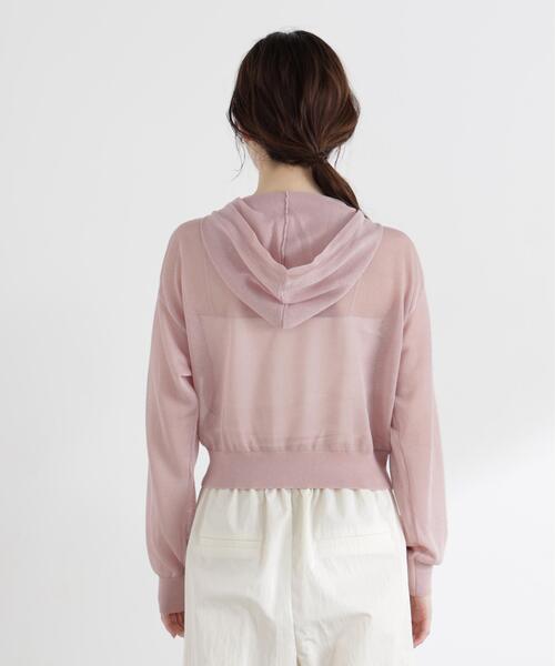 PROPORTION BODY DRESSING(プロポーションボディドレッシング)の「<a>シアーニットパーカー / 1216176500(パーカー・レディース・ピンク/ホワイト/ネイビー/イエロー・FREE)」の13枚目の写真