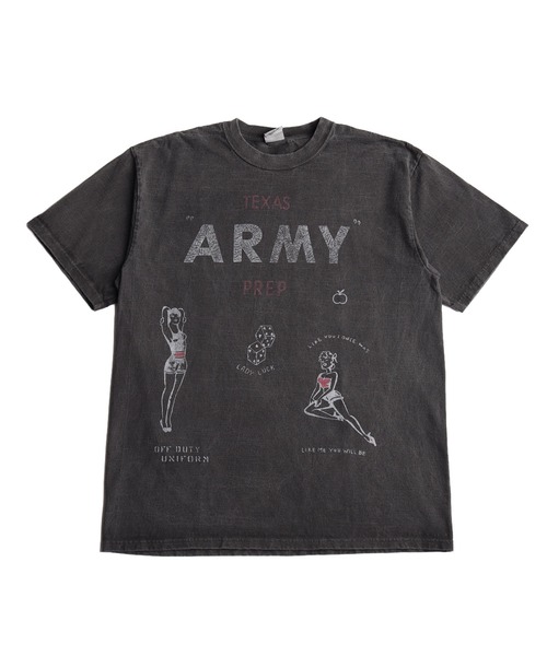 HOUSTON（ヒューストン）の「HOUSTON / ヒューストン ピグメント加工 ミリタリープリント 半袖Tシャツ 日本製（Tシャツ/カットソー・メンズ・ホワイト/ブラック・MEDIUM/LARGE/X-LARGE/XX-LARGE）」の7枚目の写真