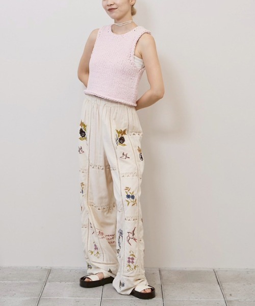 TODAYFUL/トゥデイフル] パッチワーク 刺繍ワイドパンツ（その他パンツ