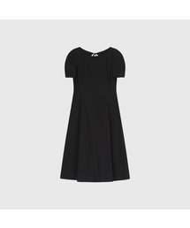 LOOKAST（ルックキャスト）の「キャロラインラウンドスリーブミディドレス_ブラック / CAROLINE ROUNDED SLEEVE MIDI DRESS_BLACK（ワンピース）」