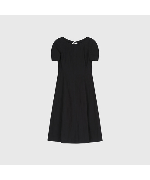 LOOKAST(ルックキャスト)の「キャロラインラウンドスリーブミディドレス_ブラック / CAROLINE ROUNDED SLEEVE MIDI DRESS_BLACK(ワンピース・レディース・ブラック・SMALL/MEDIUM)」の1枚目の写真