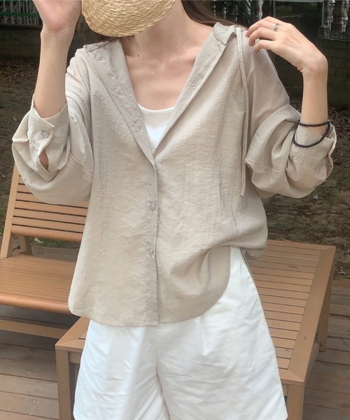 mielu(ミエル)の「フロントボタンナチュラルシアーパーカー(マウンテンパーカー・レディース・アイボリー/ベージュ・LARGE/MEDIUM)」の17枚目の写真