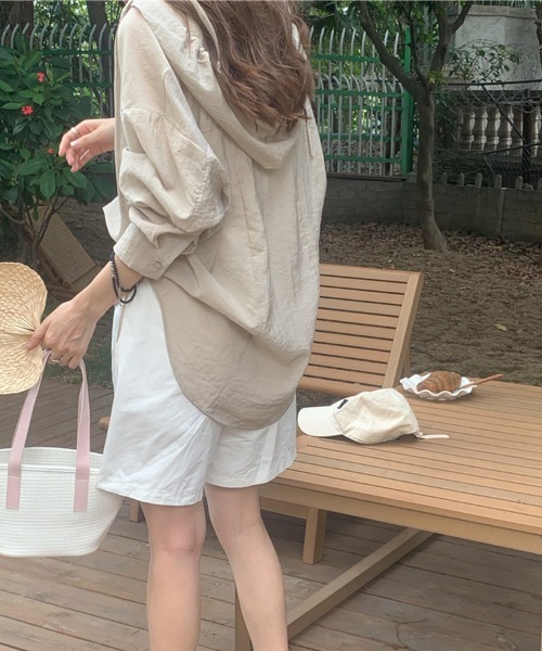mielu(ミエル)の「フロントボタンナチュラルシアーパーカー(マウンテンパーカー・レディース・アイボリー/ベージュ・LARGE/MEDIUM)」の12枚目の写真