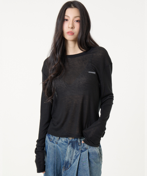 UNKNOWN PLANET(アンノウンプラネット)の「ソフトデイリーロングスリーブTシャツ5カラー(Tシャツ/カットソー・レディース・ブラック/グレー/ピンク/ホワイト/ミント・FREE)」の7枚目の写真