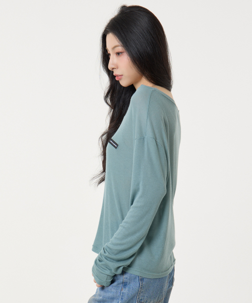 UNKNOWN PLANET(アンノウンプラネット)の「ソフトデイリーロングスリーブTシャツ5カラー(Tシャツ/カットソー・レディース・ブラック/グレー/ピンク/ホワイト/ミント・FREE)」の8枚目の写真