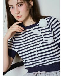 CALNAMUR（カルナムール）の「コサージュサマーニット（ニット/セーター）」