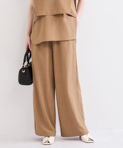 le cercle ADAM ET ROPE'(ルセルクルアダムエロペ)の「タンブラーブッチャーワイドパンツ/セットアップ対応(その他パンツ・レディース・キャメル/ダークブラウン/チャコールグレー・FREE)」の1枚目の写真