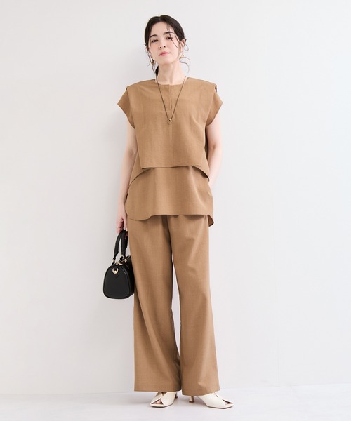 le cercle ADAM ET ROPE'(ルセルクルアダムエロペ)の「タンブラーブッチャーワイドパンツ/セットアップ対応(その他パンツ・レディース・キャメル/ダークブラウン/チャコールグレー・FREE)」の4枚目の写真