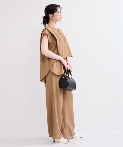le cercle ADAM ET ROPE'(ルセルクルアダムエロペ)の「タンブラーブッチャーワイドパンツ/セットアップ対応(その他パンツ・レディース・キャメル/ダークブラウン/チャコールグレー・FREE)」の5枚目の写真