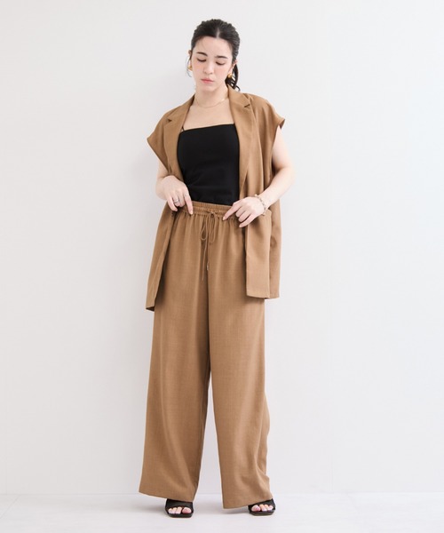 le cercle ADAM ET ROPE'(ルセルクルアダムエロペ)の「タンブラーブッチャーワイドパンツ/セットアップ対応(その他パンツ・レディース・キャメル/ダークブラウン/チャコールグレー・FREE)」の7枚目の写真
