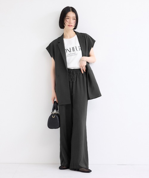 le cercle ADAM ET ROPE'(ルセルクルアダムエロペ)の「タンブラーブッチャーワイドパンツ/セットアップ対応(その他パンツ・レディース・キャメル/ダークブラウン/チャコールグレー・FREE)」の15枚目の写真