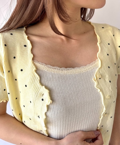 Port(ポート)の「【 New market 】 クルーネック レース キャミソール(キャミソール・レディース・ブラック/ピンク/アイボリー/ホワイト/サックスブルー/グリーン・FREE)」の3枚目の写真