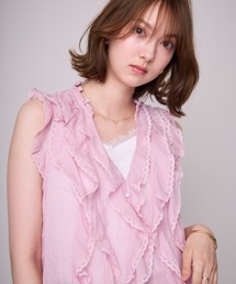 2026春夏新作 エアリーフリルノースリーブブラウス