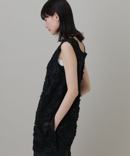 未使用 LOISIR ロワズィール 【2WAY】ケミカルレースベスト(黒) 2WAY刺繍レースベスト / 692962（ベスト）｜LAKOLE（ラコレ）の