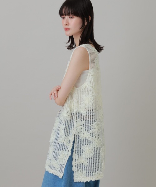 LAKOLE（ラコレ）の「2WAY刺繍レースベスト / 692962（ベスト・レディース・ブラック/アイボリー・FREE）」の7枚目の写真