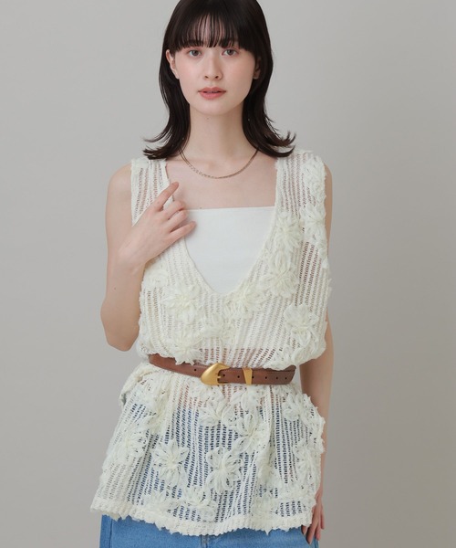LAKOLE（ラコレ）の「2WAY刺繍レースベスト / 692962（ベスト・レディース・ブラック/アイボリー・FREE）」の10枚目の写真