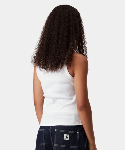 Carhartt WIP(カーハートダブリューアイピー)の「Carhartt WIP WOMEN'S PHILIPS A-SHIRT(カーハートワークインプログレス ウィメンズフィリップスAシャツ)(タンクトップ・レディース・ホワイト/ブラック・X-SMALL/SMALL)」の5枚目の写真