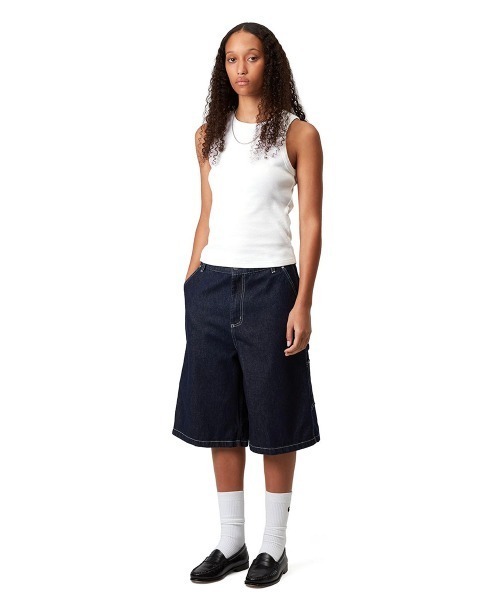 Carhartt WIP(カーハートダブリューアイピー)の「Carhartt WIP WOMEN'S PHILIPS A-SHIRT(カーハートワークインプログレス ウィメンズフィリップスAシャツ)(タンクトップ・レディース・ホワイト/ブラック・X-SMALL/SMALL)」の6枚目の写真