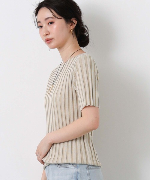 Gready Brilliant(グレディブリリアン)の「ワイドリブボートネックニット(ニット/セーター・レディース・ブラック/ベージュ・FREE)」の16枚目の写真
