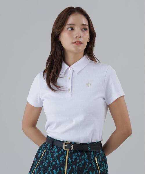 St ANDREWS(セントアンドリュース)の「【St ANDREWS】【吸水速乾】ロゴボーダージャガード無地半袖シャツ (WOMENS)(ポロシャツ・レディース・ホワイト/グリーン/ブラック・L/M/S)」の18枚目の写真