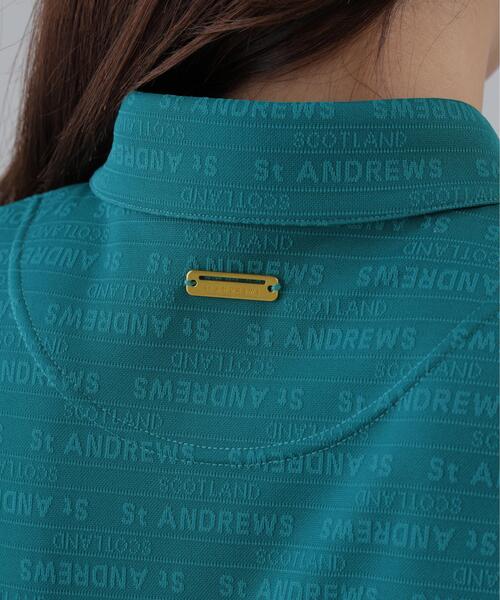 St ANDREWS(セントアンドリュース)の「【St ANDREWS】【吸水速乾】ロゴボーダージャガード無地半袖シャツ (WOMENS)(ポロシャツ・レディース・ホワイト/グリーン/ブラック・L/M/S)」の5枚目の写真