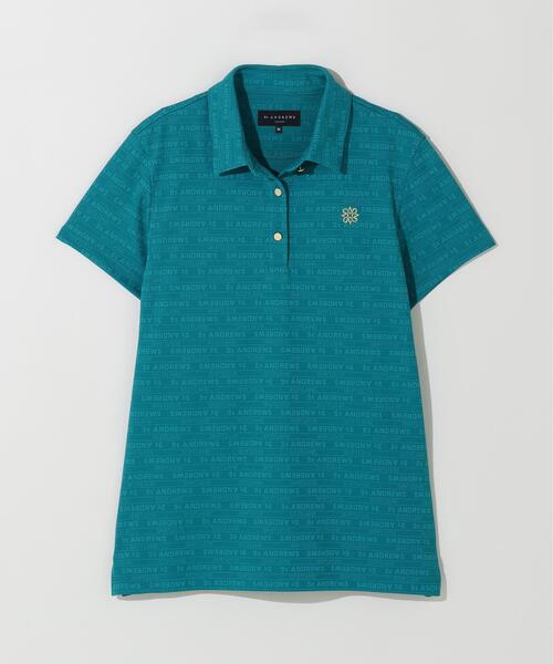 St ANDREWS(セントアンドリュース)の「【St ANDREWS】【吸水速乾】ロゴボーダージャガード無地半袖シャツ (WOMENS)(ポロシャツ・レディース・ホワイト/グリーン/ブラック・L/M/S)」の6枚目の写真