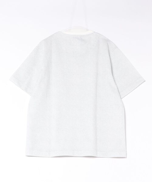 TAKA-Q(タカキュー)の「【ストレッチ プリントT】タカキュー チェック クルーネック 半袖 Tシャツ(Tシャツ/カットソー・メンズ・ネイビー/ライトグレー・MEDIUM/X-LARGE/LARGE)」の3枚目の写真