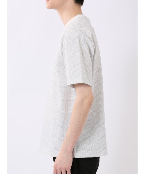 TAKA-Q(タカキュー)の「【ストレッチ プリントT】タカキュー チェック クルーネック 半袖 Tシャツ(Tシャツ/カットソー・メンズ・ネイビー/ライトグレー・MEDIUM/X-LARGE/LARGE)」の9枚目の写真