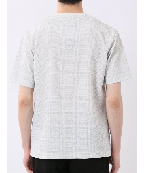 TAKA-Q(タカキュー)の「【ストレッチ プリントT】タカキュー チェック クルーネック 半袖 Tシャツ(Tシャツ/カットソー・メンズ・ネイビー/ライトグレー・MEDIUM/X-LARGE/LARGE)」の10枚目の写真