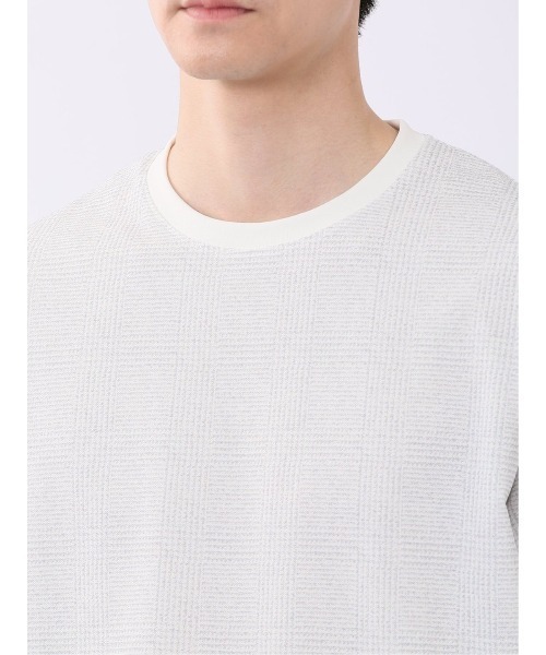 TAKA-Q(タカキュー)の「【ストレッチ プリントT】タカキュー チェック クルーネック 半袖 Tシャツ(Tシャツ/カットソー・メンズ・ネイビー/ライトグレー・MEDIUM/X-LARGE/LARGE)」の11枚目の写真