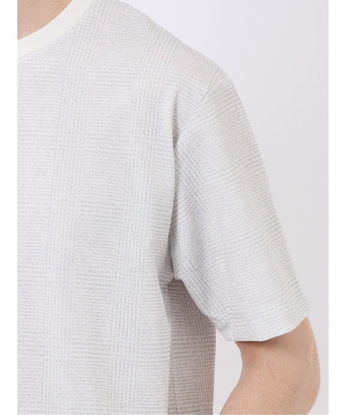 TAKA-Q(タカキュー)の「【ストレッチ プリントT】タカキュー チェック クルーネック 半袖 Tシャツ(Tシャツ/カットソー・メンズ・ネイビー/ライトグレー・MEDIUM/X-LARGE/LARGE)」の12枚目の写真