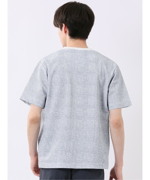 TAKA-Q(タカキュー)の「【ストレッチ プリントT】タカキュー チェック クルーネック 半袖 Tシャツ(Tシャツ/カットソー・メンズ・ネイビー/ライトグレー・MEDIUM/X-LARGE/LARGE)」の15枚目の写真