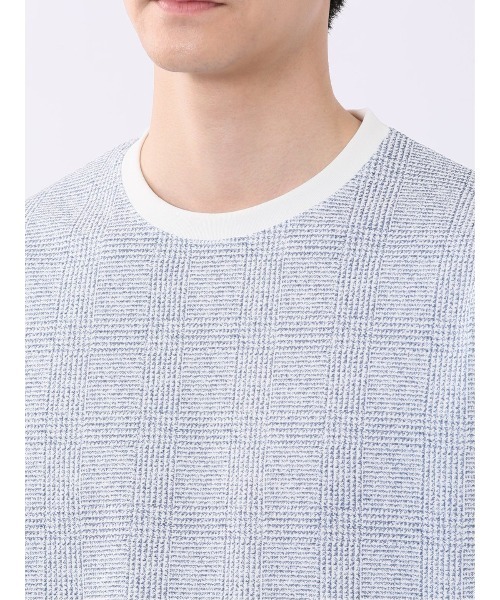TAKA-Q(タカキュー)の「【ストレッチ プリントT】タカキュー チェック クルーネック 半袖 Tシャツ(Tシャツ/カットソー・メンズ・ネイビー/ライトグレー・MEDIUM/X-LARGE/LARGE)」の21枚目の写真