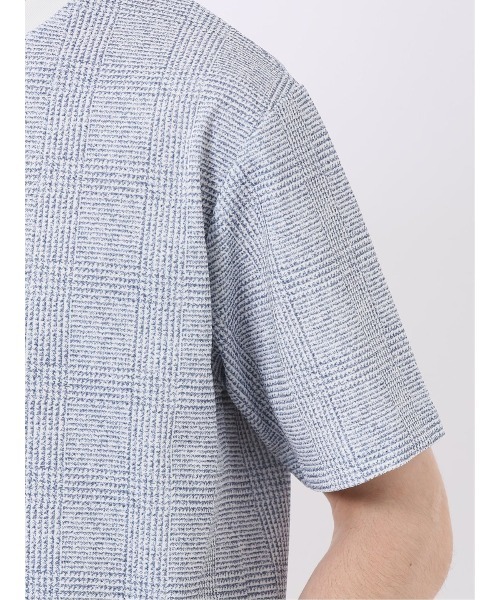 TAKA-Q(タカキュー)の「【ストレッチ プリントT】タカキュー チェック クルーネック 半袖 Tシャツ(Tシャツ/カットソー・メンズ・ネイビー/ライトグレー・MEDIUM/X-LARGE/LARGE)」の22枚目の写真