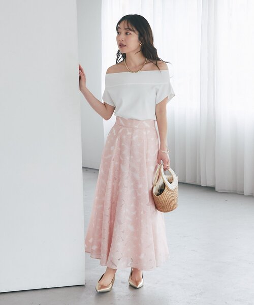 La boutique BonBon(ラブティックボンボン)の「【BonBonガールズセレクト】オパール加工お花フレアスカート(スカート・レディース・ホワイト/ピンク/ブラック・38/36)」の20枚目の写真