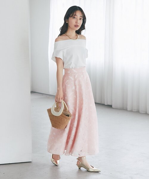 La boutique BonBon(ラブティックボンボン)の「【BonBonガールズセレクト】オパール加工お花フレアスカート(スカート・レディース・ホワイト/ピンク/ブラック・38/36)」の21枚目の写真