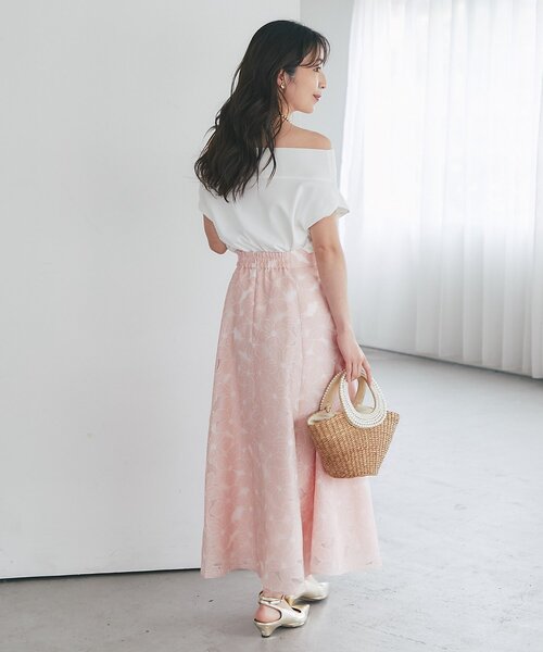 La boutique BonBon(ラブティックボンボン)の「【BonBonガールズセレクト】オパール加工お花フレアスカート(スカート・レディース・ホワイト/ピンク/ブラック・38/36)」の22枚目の写真