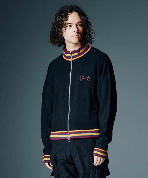 glamb（グラム）の「Knit Jersey Blouson / ニットジャージブルゾン（ニット/セーター・メンズ・ネイビー/ブラック・M/L）」の2枚目の写真