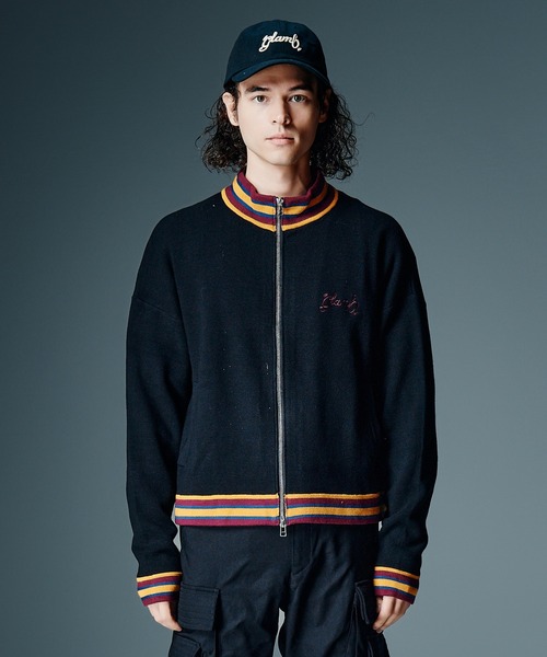 glamb（グラム）の「Knit Jersey Blouson / ニットジャージブルゾン（ニット/セーター・メンズ・ネイビー/ブラック・M/L）」の6枚目の写真