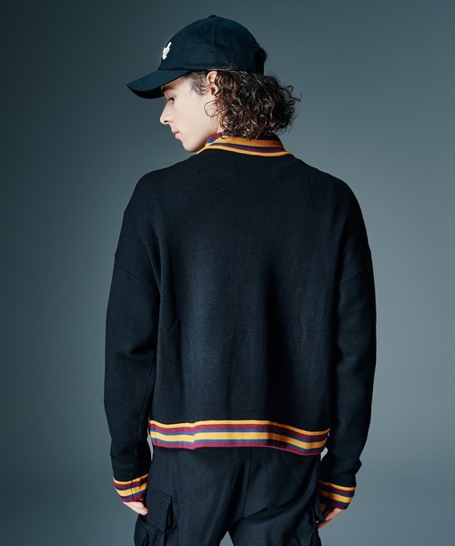 glamb（グラム）の「Knit Jersey Blouson / ニットジャージブルゾン（ニット/セーター・メンズ・ネイビー/ブラック・M/L）」の7枚目の写真