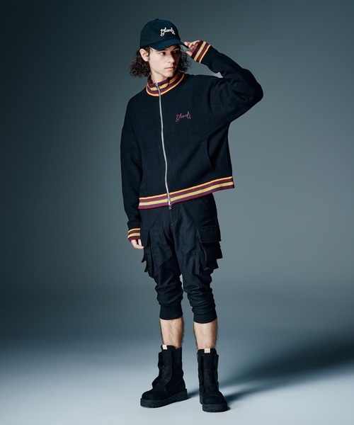 glamb（グラム）の「Knit Jersey Blouson / ニットジャージブルゾン（ニット/セーター・メンズ・ネイビー/ブラック・M/L）」の9枚目の写真