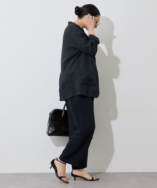 Whim Gazette(ウィムガゼット)の「ラミーシャツジャケット(テーラードジャケット・レディース・ブラック/ベージュ/ブラウン・FREE)」の21枚目の写真