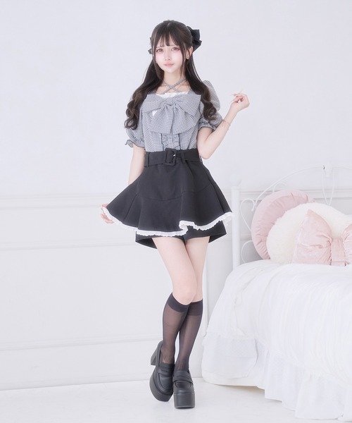 Pal elfy（パルエルフィー）の「ぷっくりリボンハートボタントップス（シャツ/ブラウス・レディース・ブラック系その他/ピンク/ブラック・フリー）」の18枚目の写真