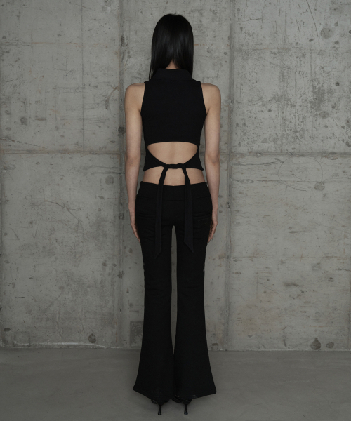 ETRE AU SOMMET(エトレオソメ)の「Lace Zipper Layer Bootcut Pants (Black)(その他パンツ・レディース・ブラック・FREE)」の6枚目の写真